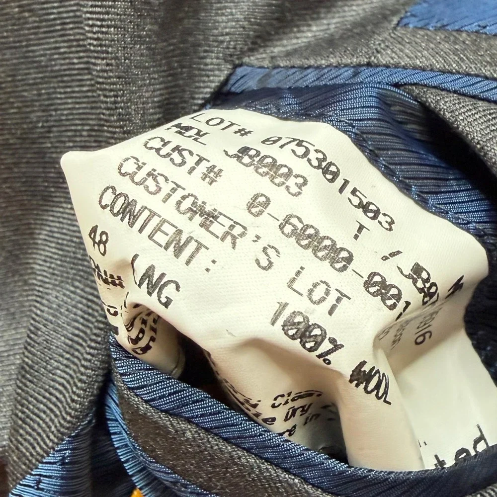 HICKEY FREEMAN Mens Charcoal Gray Wool Blazer Loro Piana Size 48‎ Long Office